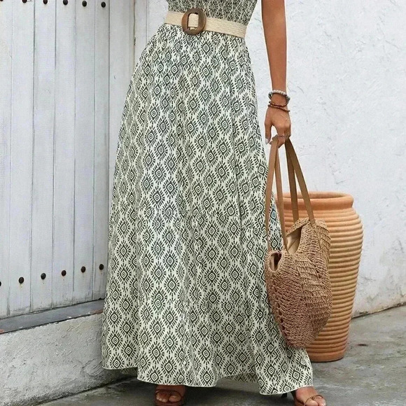 Multicolor Boho Women's Bohemian Vacation Style Printed Dress - Picture 5 of 6